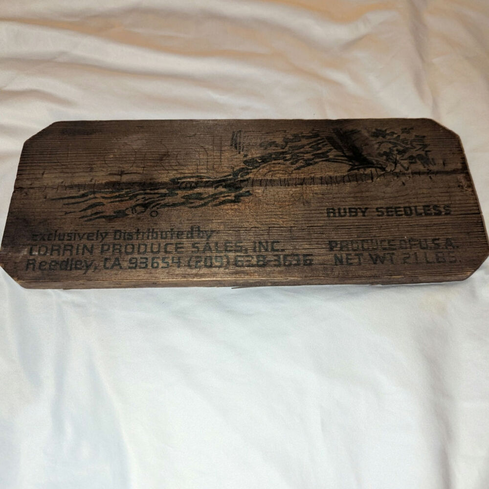 Coral Creek Corrin Produce Ruby Red Seedless Grape Wooden Carved Sign Reedley Ca